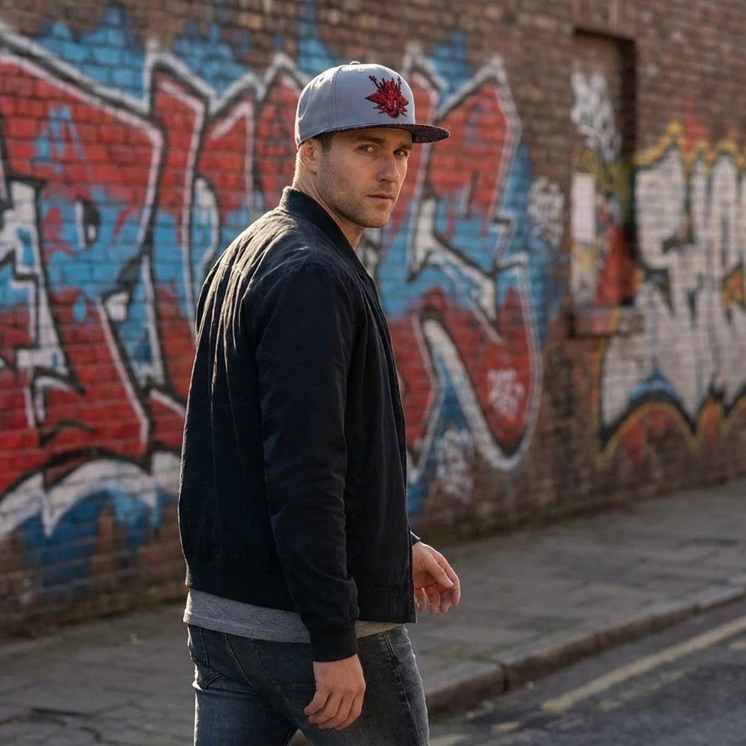Rock On Snapback - Grey/Red - Image 3
