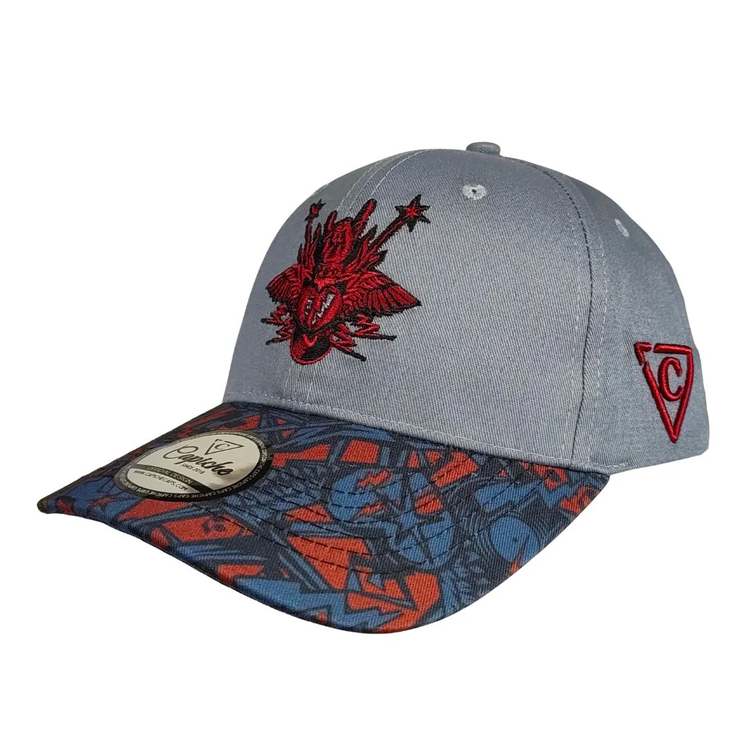 Rock On Curved Cap - Grey/Red - Image 10