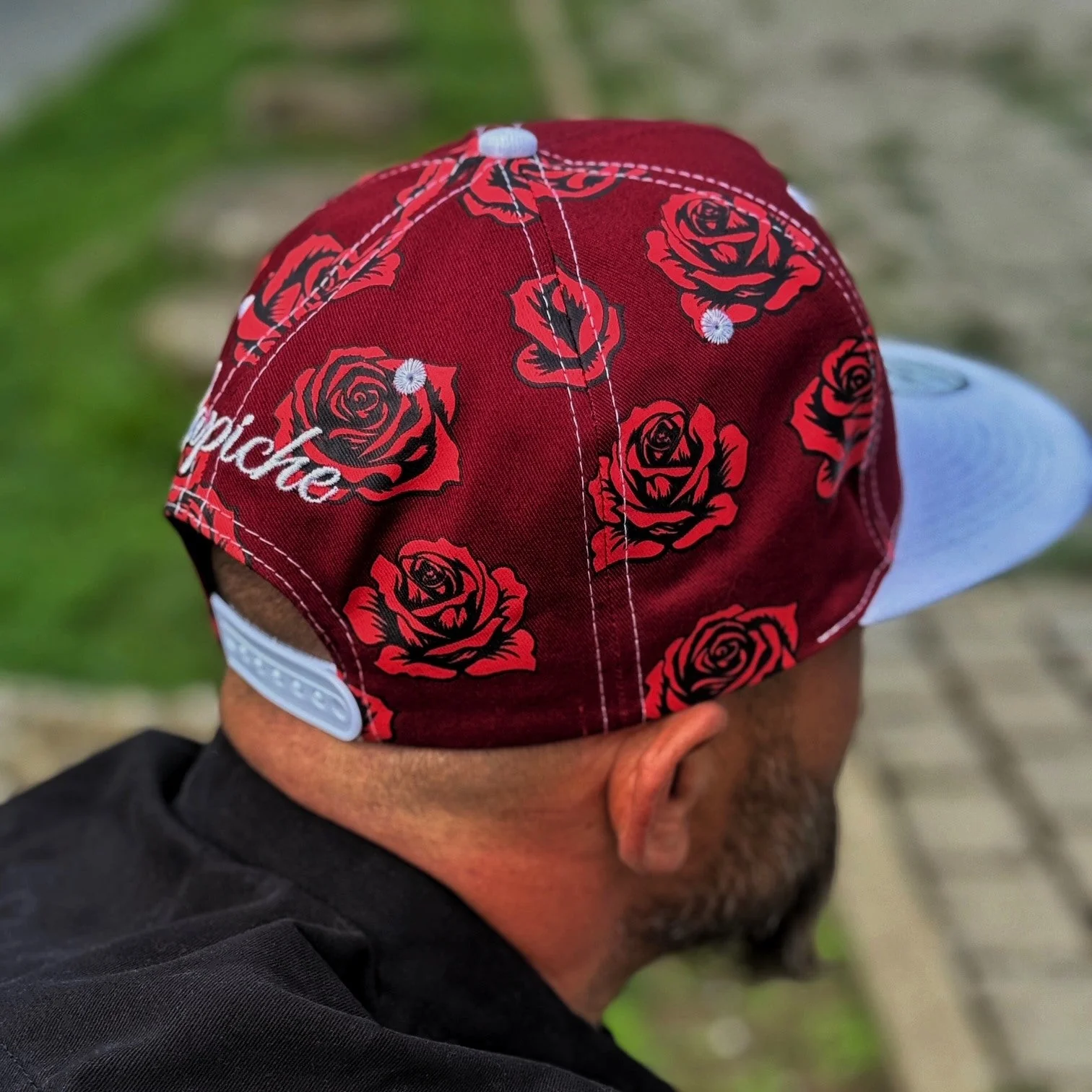 Roses Snapback - Red Rose Print/White - Image 5