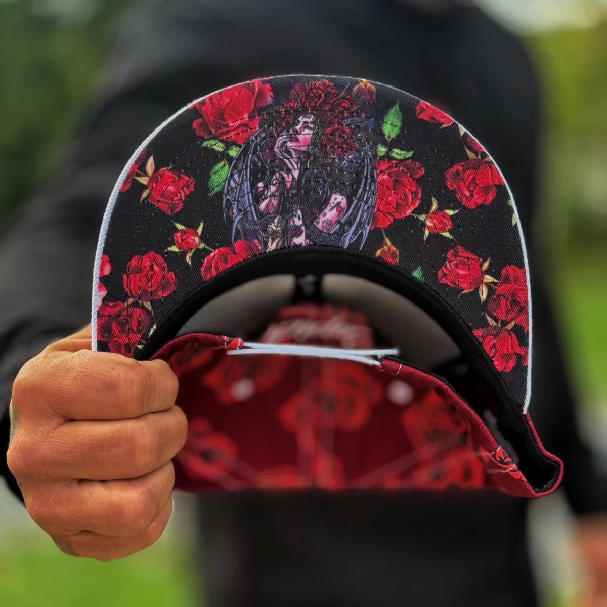 Roses Snapback - Red Rose Print/White - Image 8