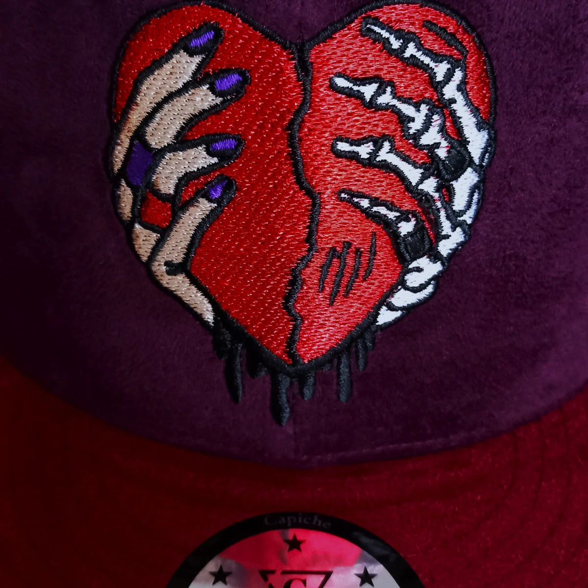 Savior Snapback - Dark Purple/Dark Red Suede - Image 13