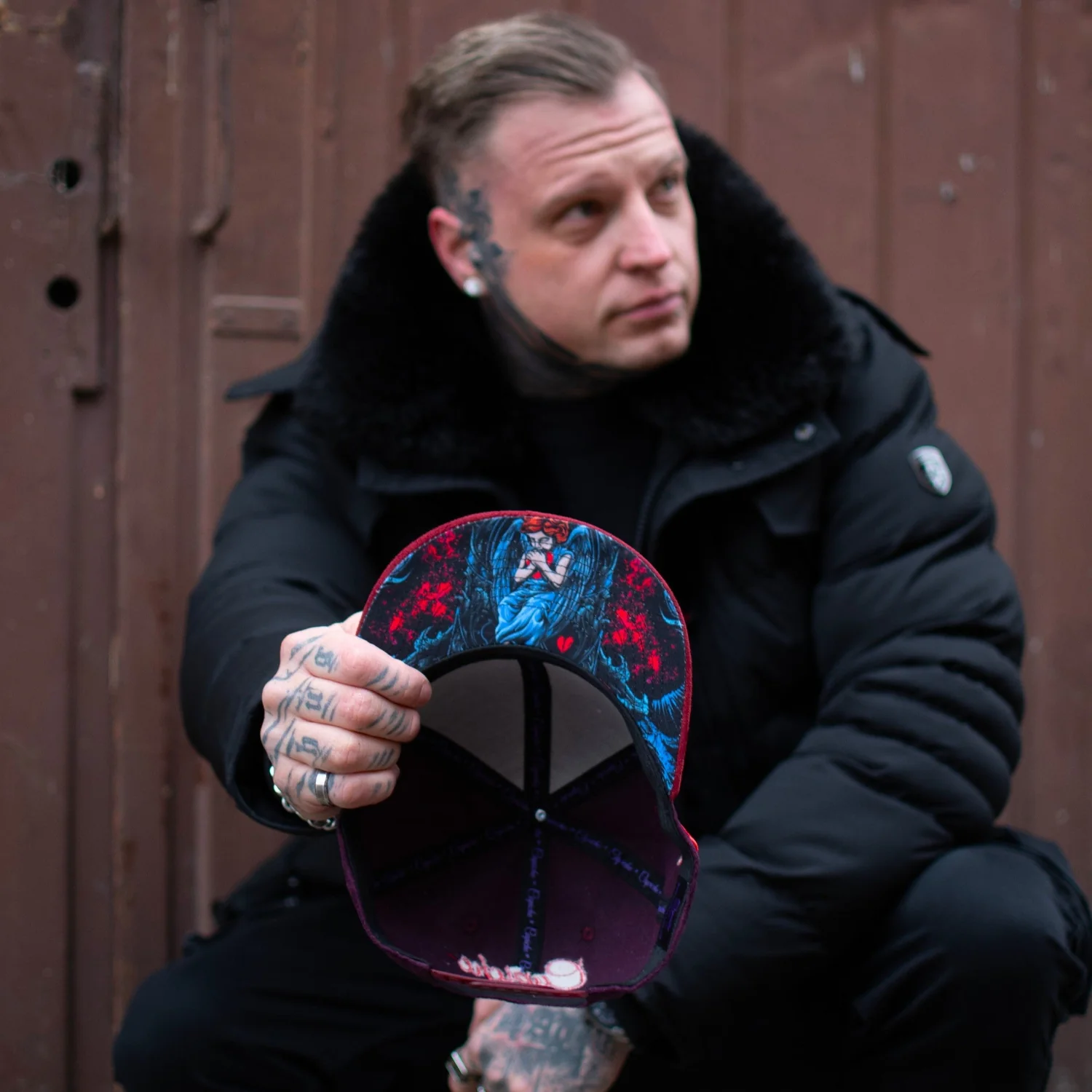 Savior Snapback - Dark Purple/Dark Red Suede - Image 9