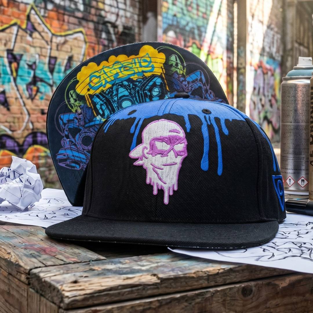 Spray Snapback - Black/Blue Graffiti Spray - Image 7