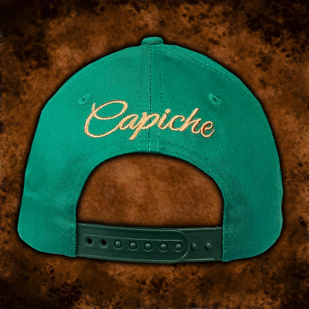 Horoscope Taurus Curved Cap - Green/Brown Faux Leather - Image 12