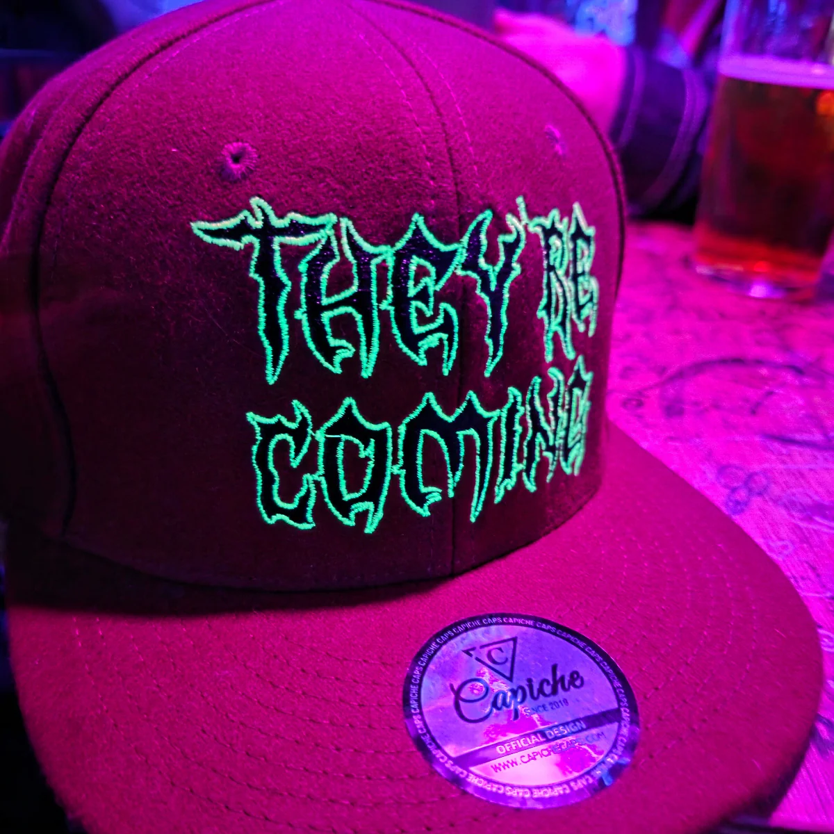 They're Coming Snapback - Rust Red Felt Fabric - Image 10