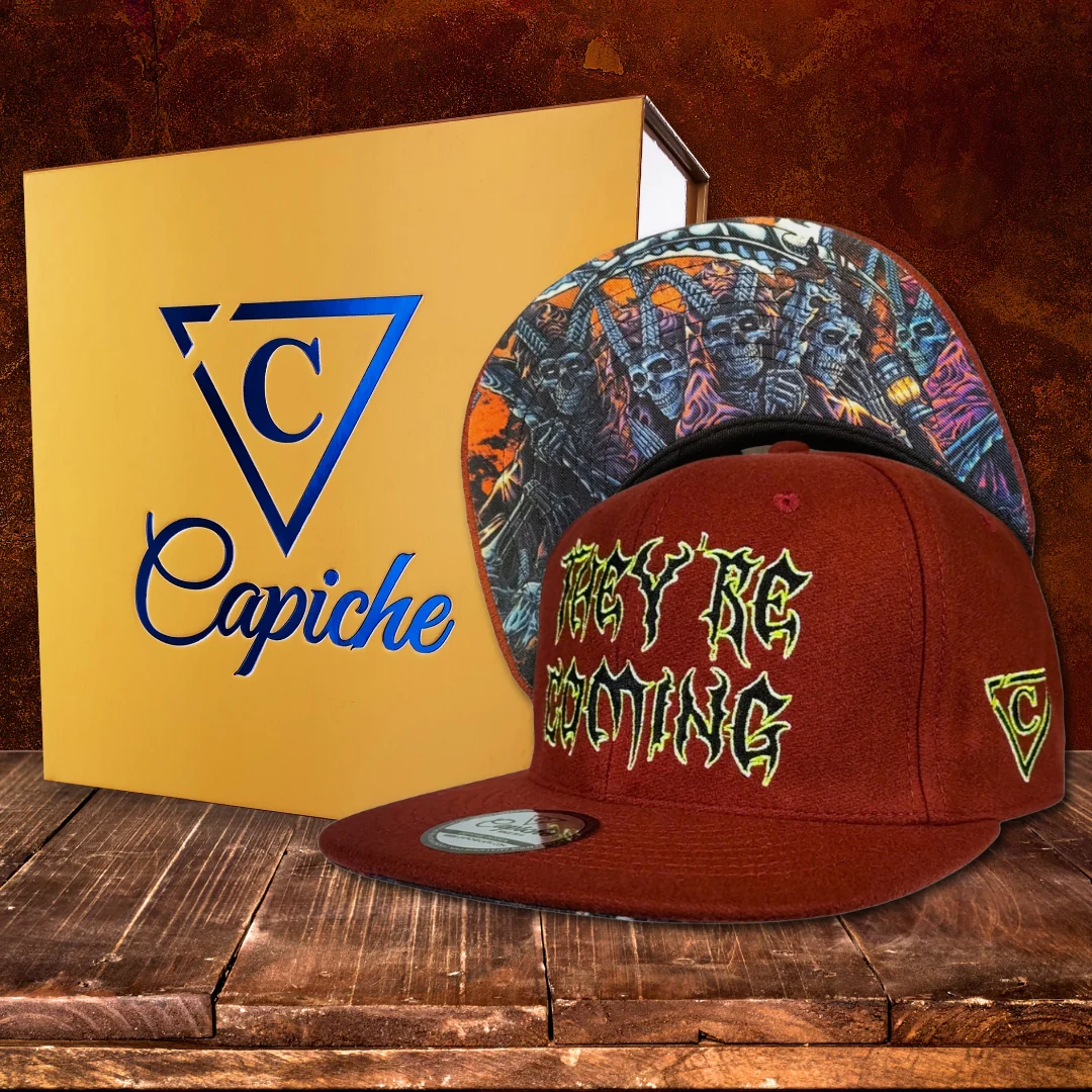 They're Coming Snapback - Rust Red Felt Fabric - Image 3