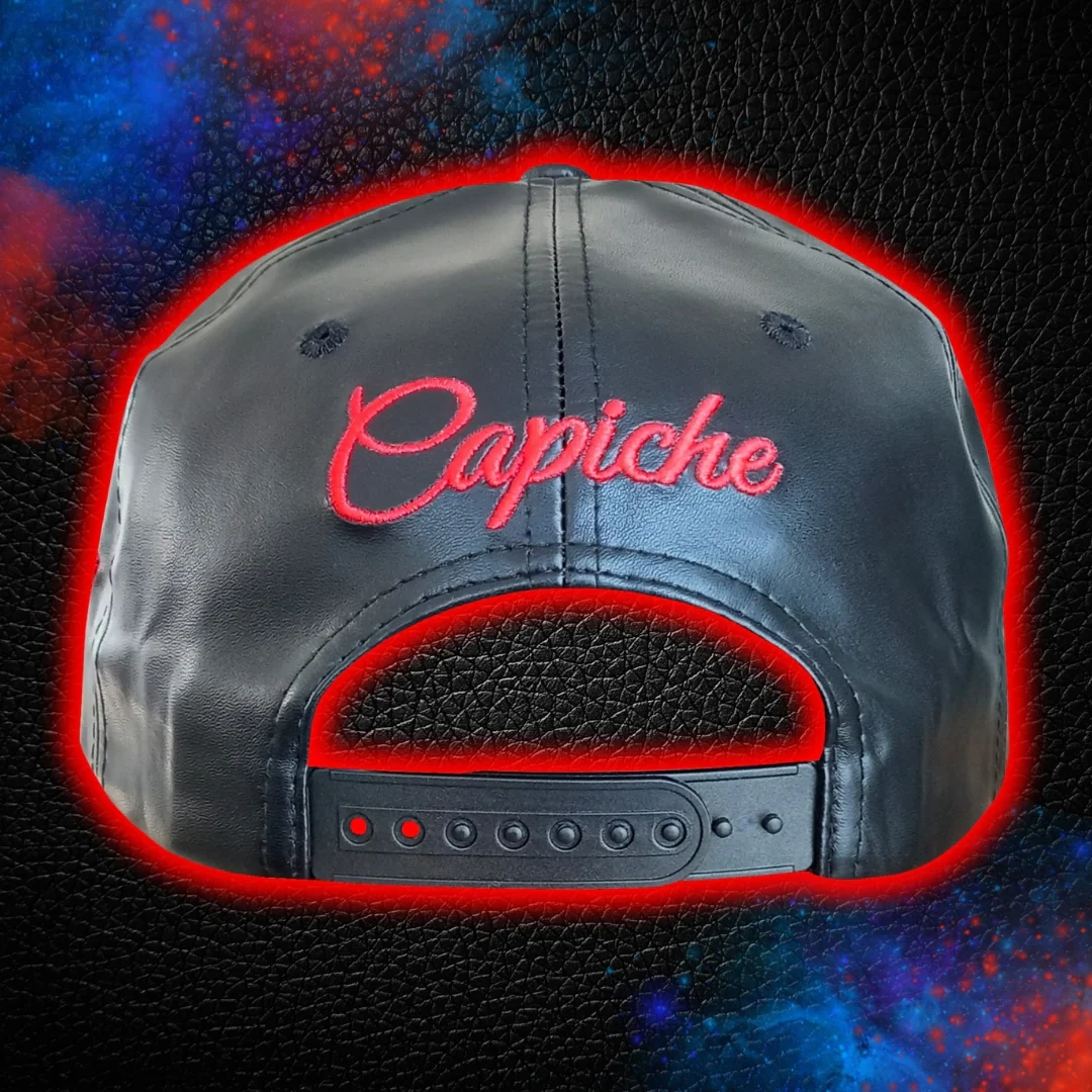 Tiger Samurai Snapback - Black Artificial Leather & Red Brim Embroidery - Image 7