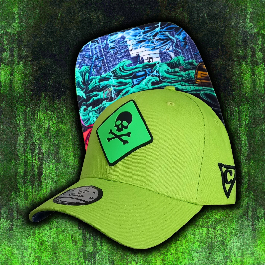 Toxic Tsunami Curved Cap - Neon Green - Image 11
