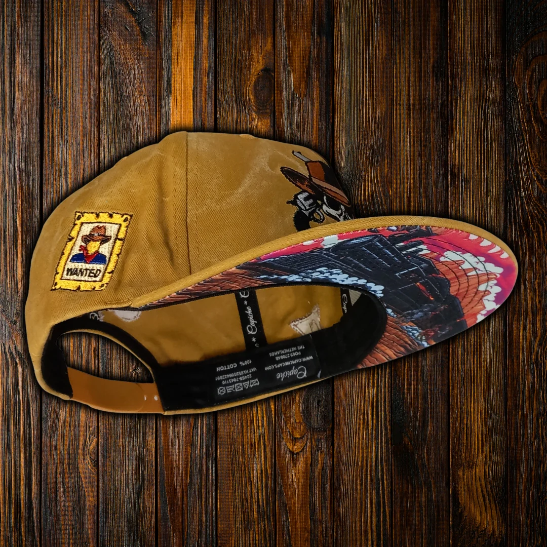 Train Heist Snapback - Mustard Yellow Washed Fabric - Image 12