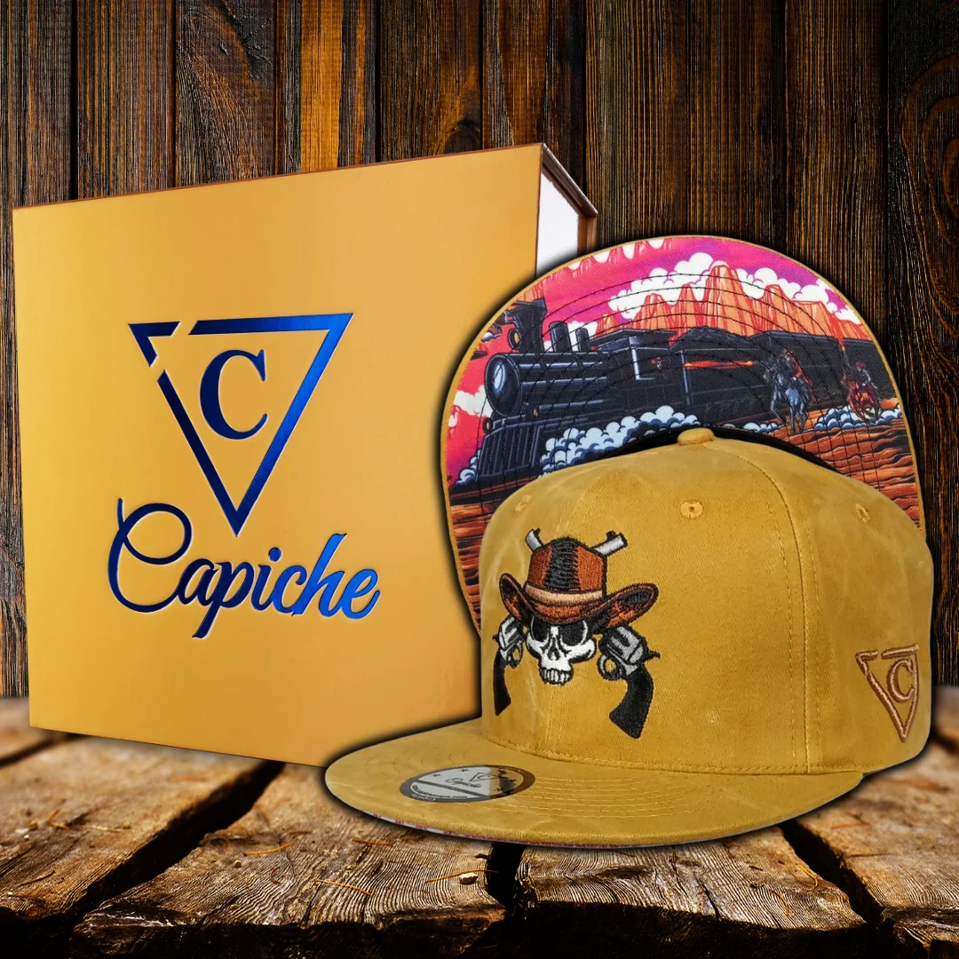 Train Heist Snapback - Mustard Yellow Washed Fabric - Image 3