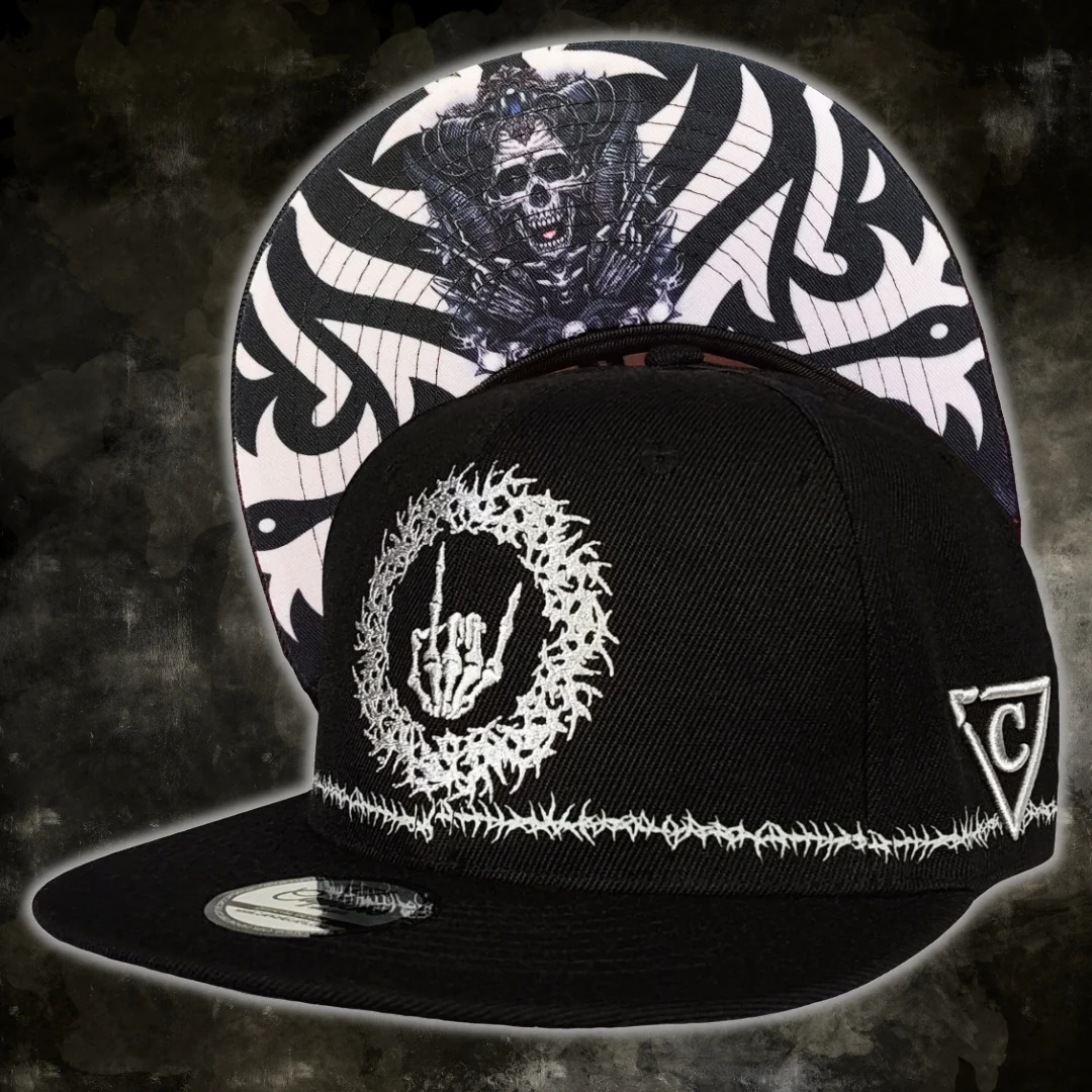 Tribal Skull Snapback - Black/Barbed Wire - Image 11