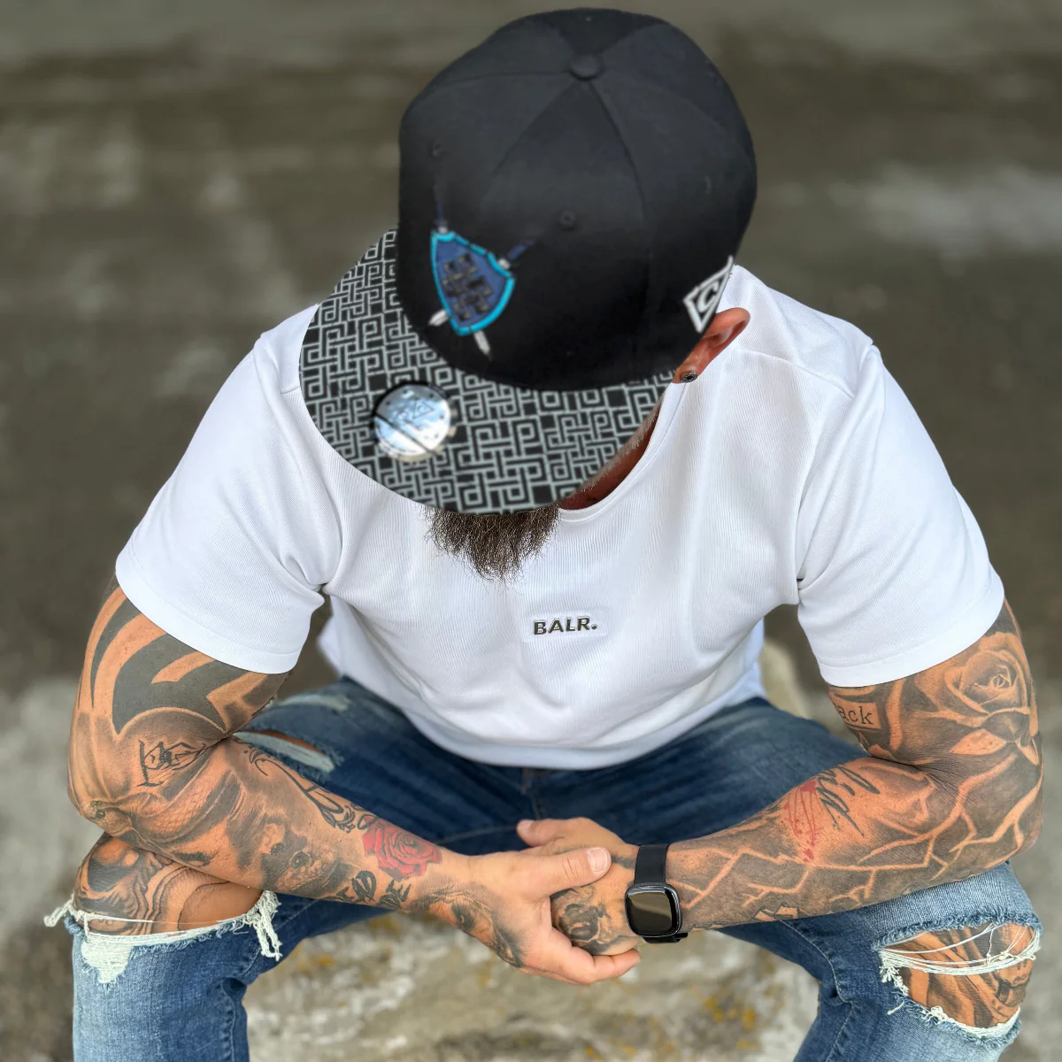 Viking's Spirit Snapback - Black/Grey Geometric Pattern - Image 7