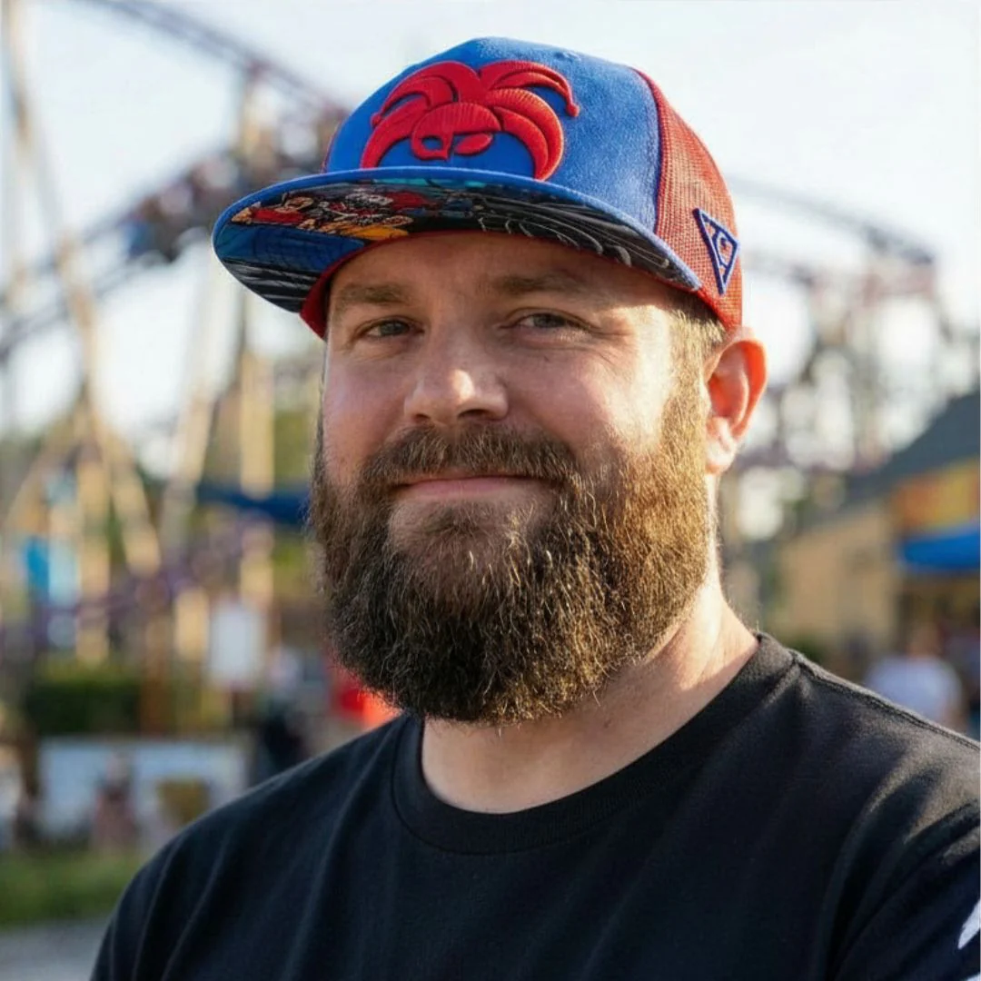 Wild Ride Trucker Snapback - Blue Suede/Red Mesh - Image 2