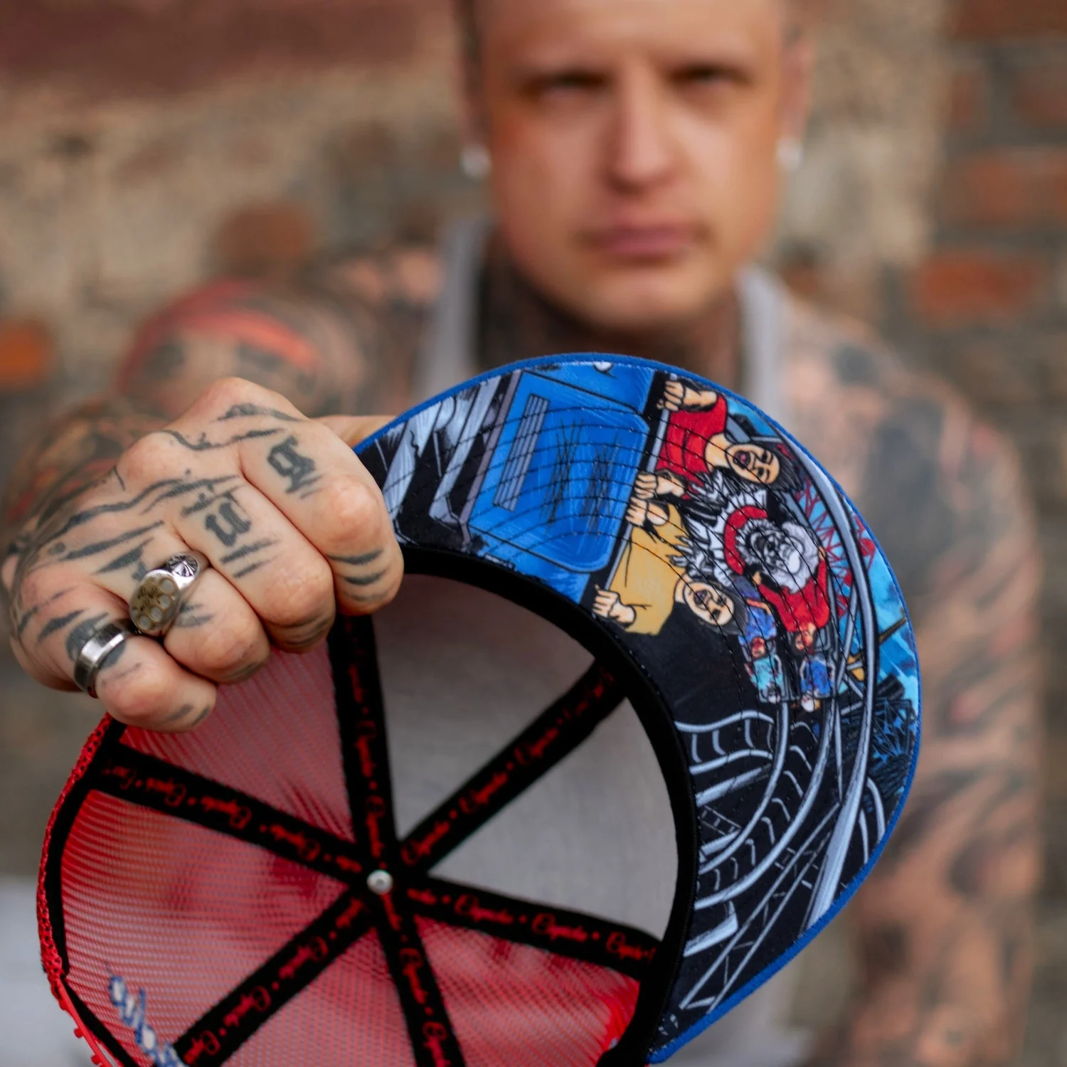 Wild Ride Trucker Snapback - Blue Suede/Red Mesh - Image 4
