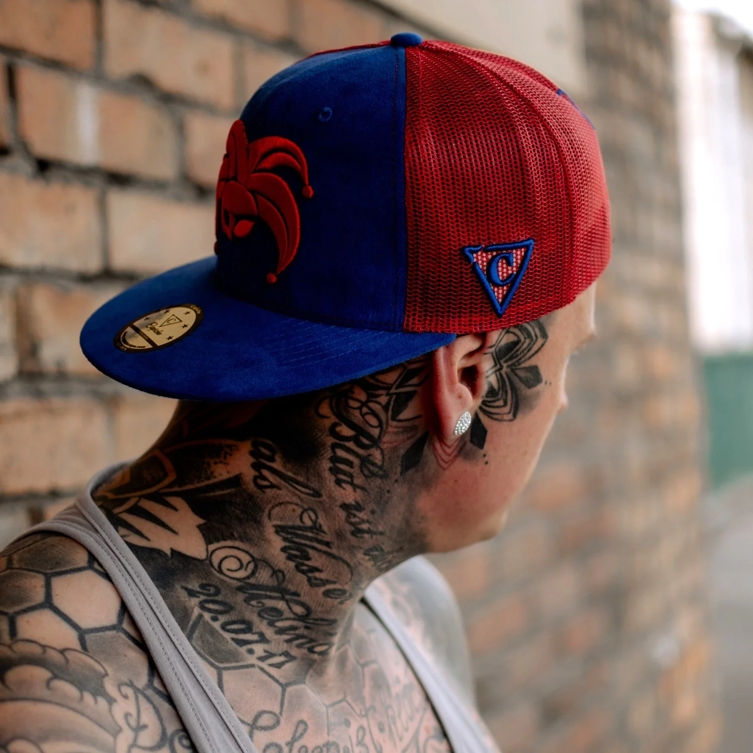 Wild Ride Trucker Snapback - Blue Suede/Red Mesh - Image 9