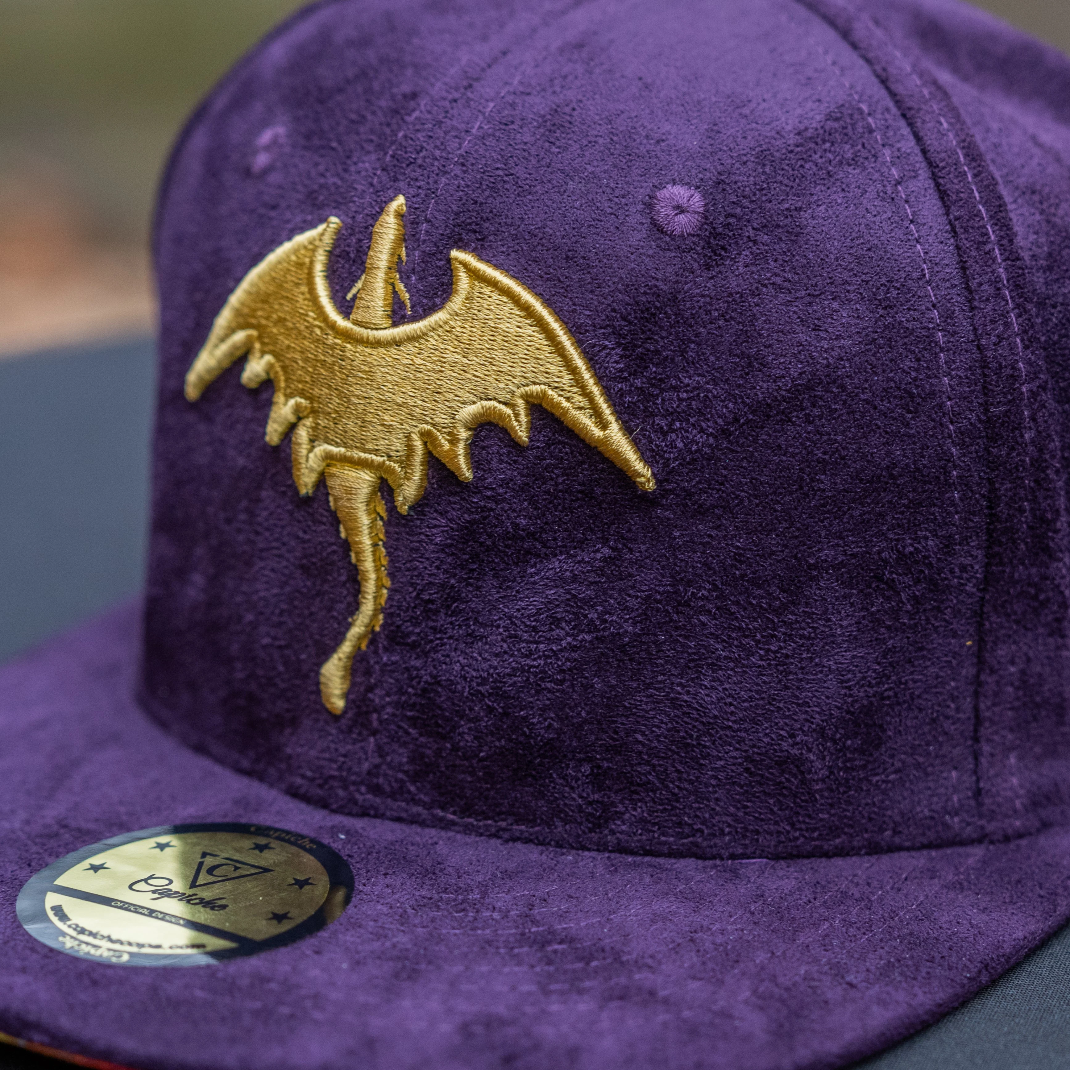 Yellow Dragon Snapback - Purple Suede - Image 11