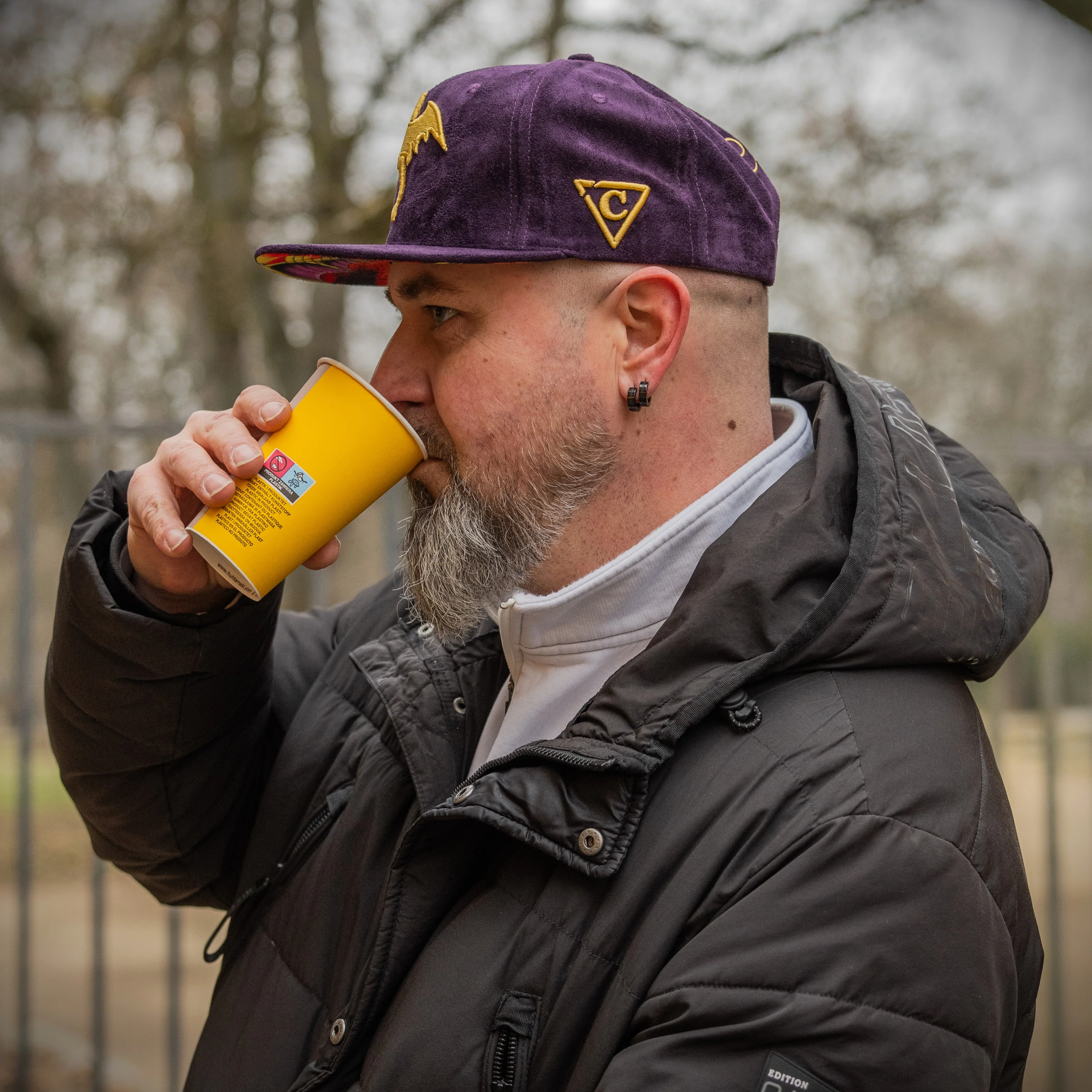 Yellow Dragon Snapback - Purple Suede - Image 6