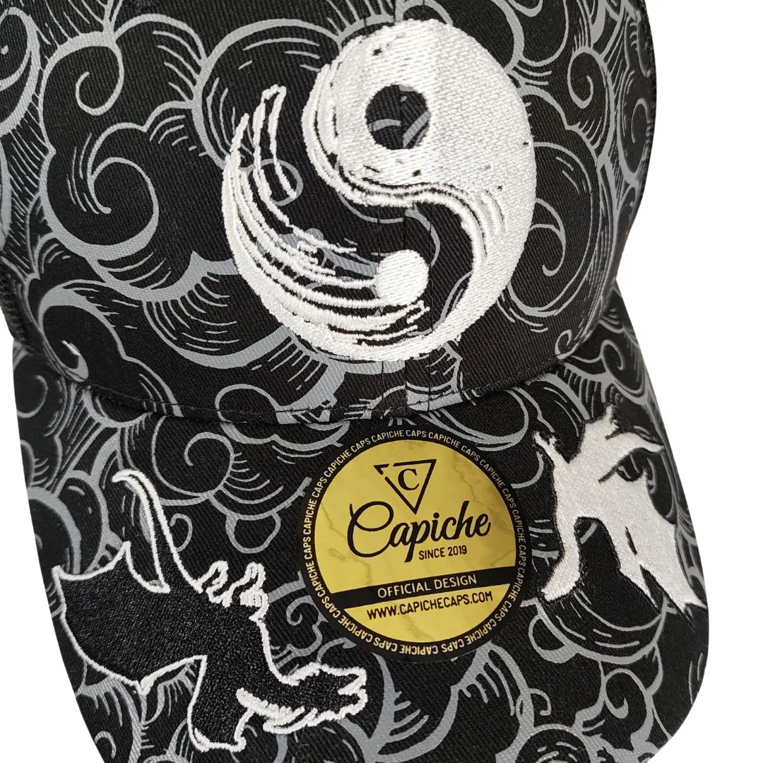 Yin Yang Trucker Cap - Black/White Pattern - Image 7