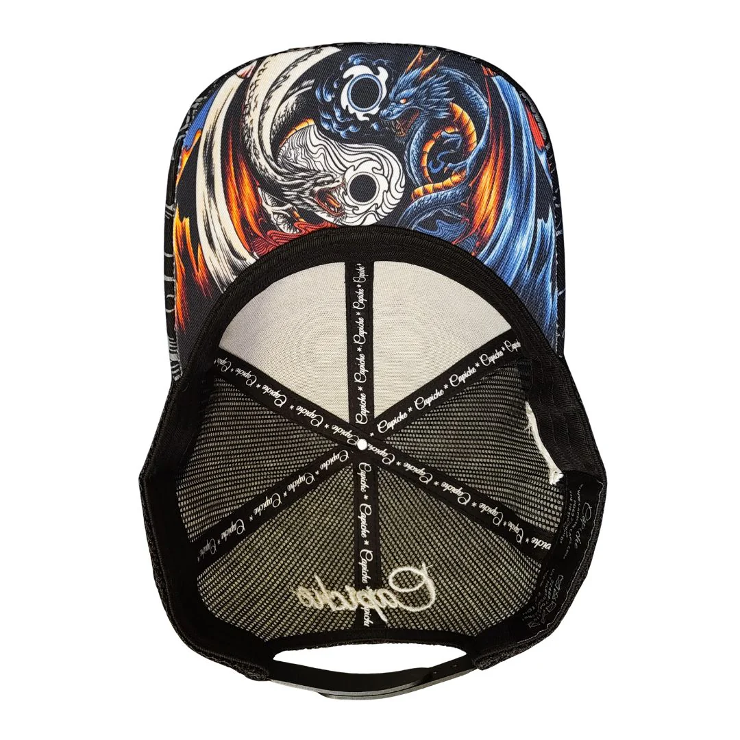 Yin Yang Trucker Cap - Black/White Pattern - Image 8