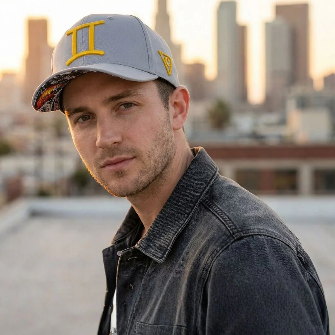 Zodiac Gemini Curved Cap - Light Grey - Image 3