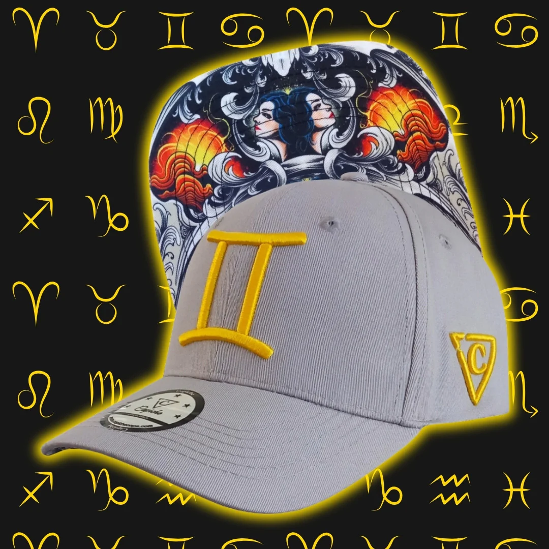 Zodiac Gemini Curved Cap - Light Grey - Image 7