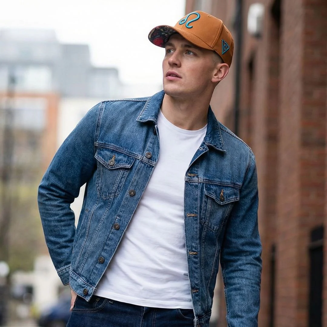 Zodiac Leo Curved Baseball Cap - Rust Brown/Orange - Image 6
