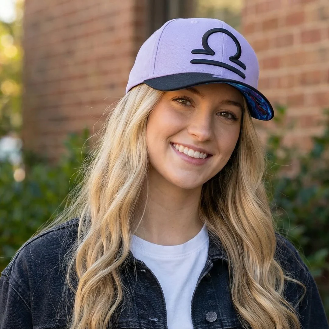 Zodiac Libra Curved Cap - COLOR-CHANGING Lilac/Pink - Image 3