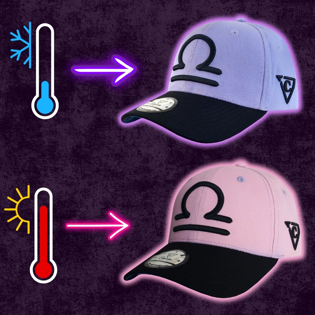 Zodiac Libra Curved Cap - COLOR-CHANGING Lilac/Pink - Image 4