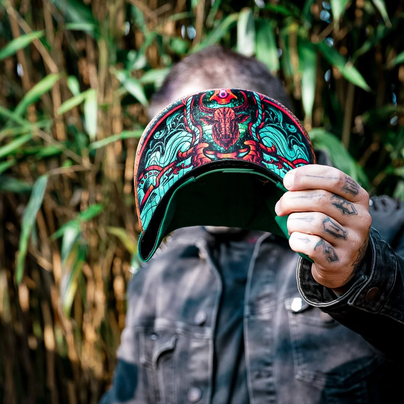 Horoscope Taurus Snapback - Green/Brown Faux Leather - Image 2