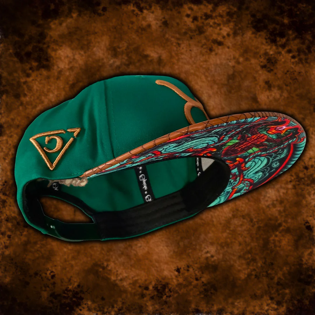 Horoscope Taurus Snapback - Green/Brown Faux Leather - Image 8