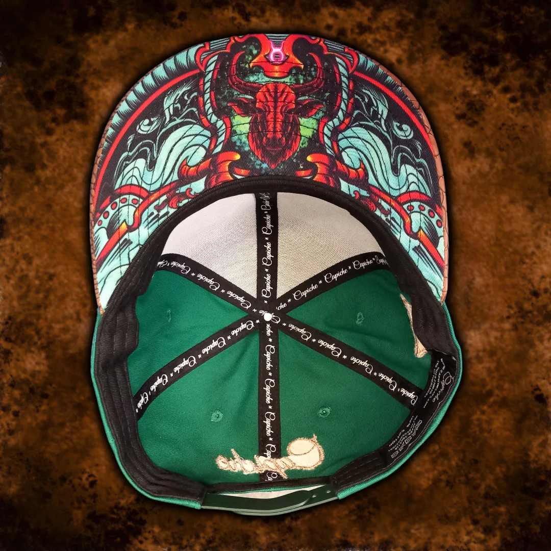 Horoscope Taurus Snapback - Green/Brown Faux Leather - Image 9