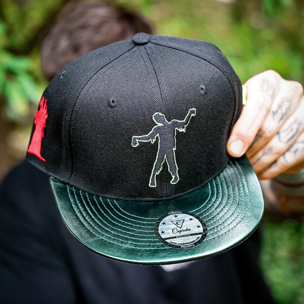 Zombie Apocalypse Snapback - Black/Dark Green Crackling Metallic - Image 3