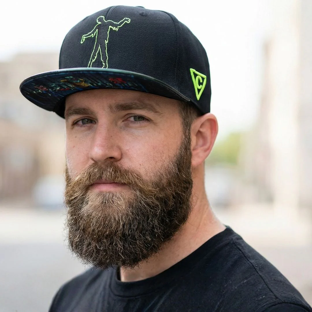 Zombie Apocalypse Snapback - Black/Dark Green Crackling Metallic - Image 6