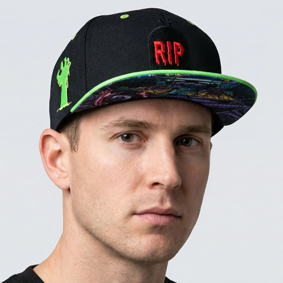 Zombie Attack Snapback - Black/Neon Green - Image 11