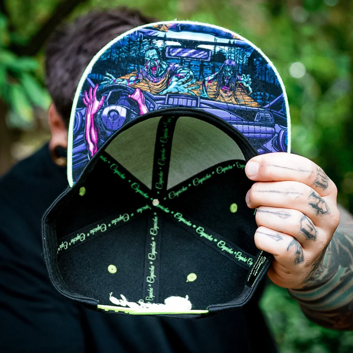 Zombie Attack Snapback - Black/Neon Green - Image 3